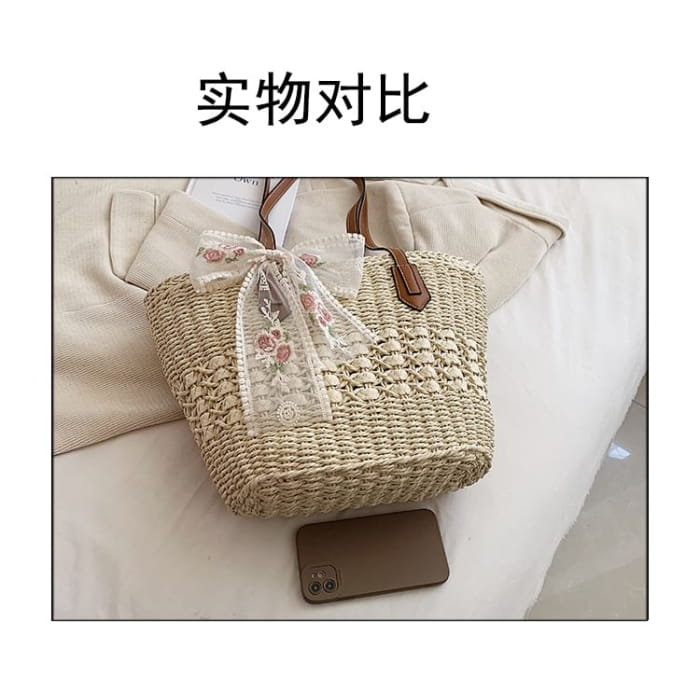 Set: Woven Tote Bag + Scarf