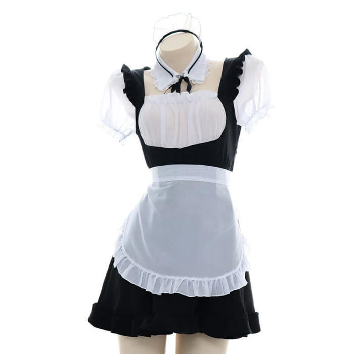 Sexy Ruffle Maid Dress Nightdress Lingerie Set