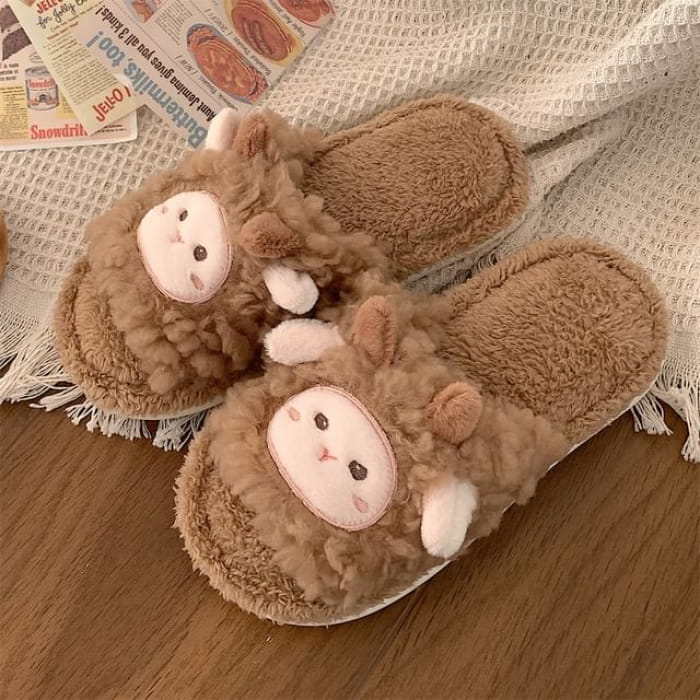 Sheep Home Slippers - Mocha / 36 To 37