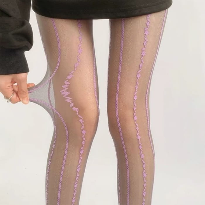 Sheer Tights - Ash Purple / One Size