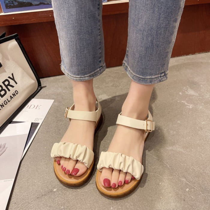 Shirred Sandals