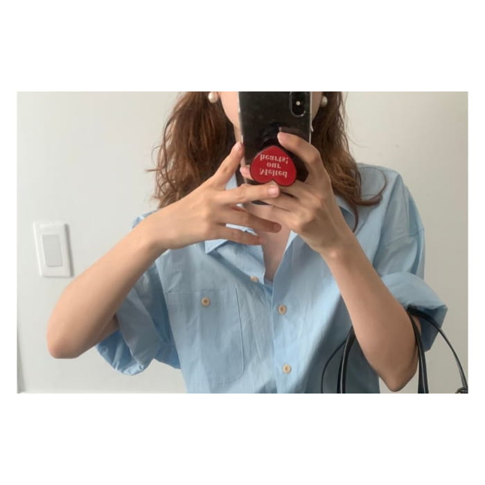 Short-Sleeve Plain Shirt