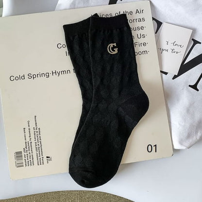 Short Socks (Various Designs) - 01 - Black / One Size