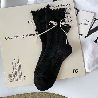 Short Socks (Various Designs) - 02 - Black & White