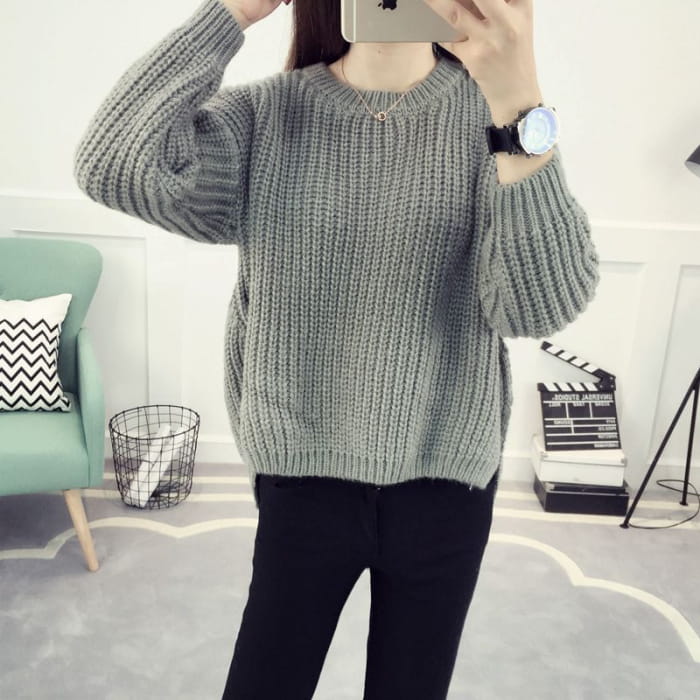 Side-Detail Oversized Sweater