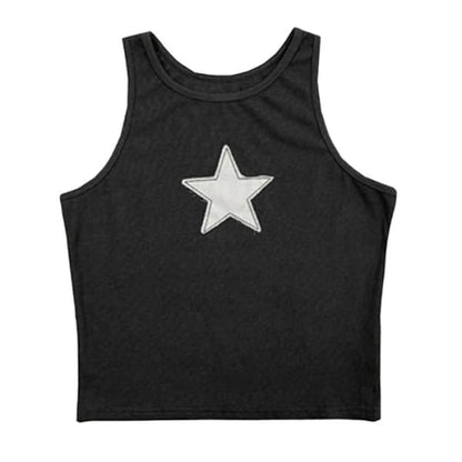 Skater Star Tank Top - S / Black - Tops