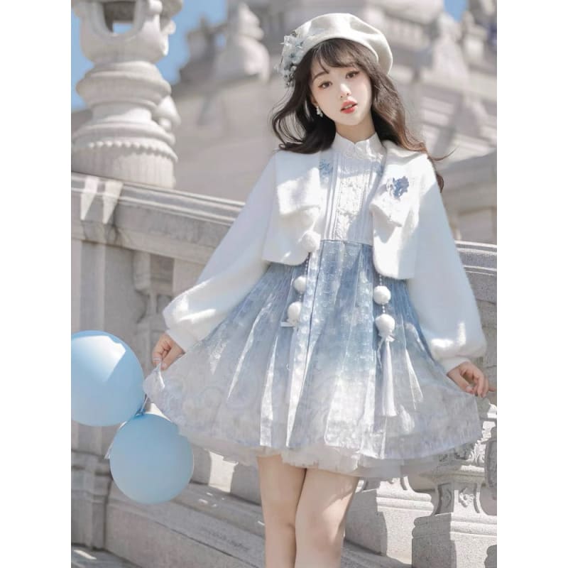 Sky Chinese Lolita Dress - Modern Hanfu