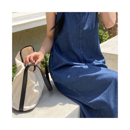 Sleeveless Denim Midi Dress