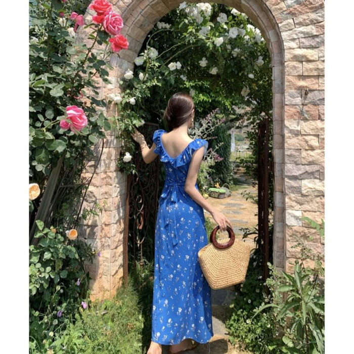 Sleeveless Floral Maxi Sundress