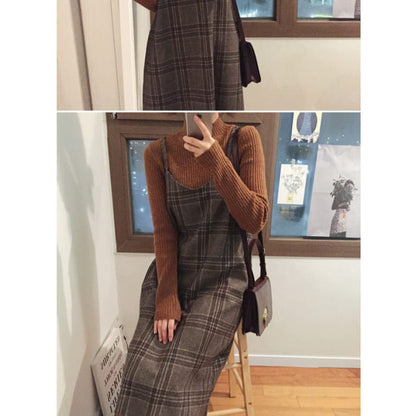 Sleeveless Plaid Dress