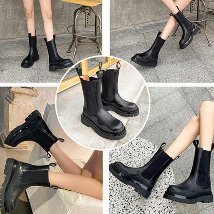 Slip-On Colorblock Platform Boots