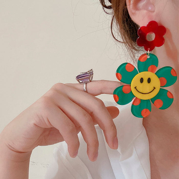 Smile Flowers Pretty Earrings - earrings