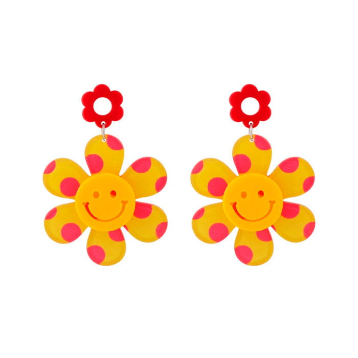 Smile Flowers Pretty Earrings - Standart / Yellow - earrings