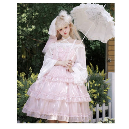 Spaghetti Strap Bow Two Tone Lolita A-Line Dress