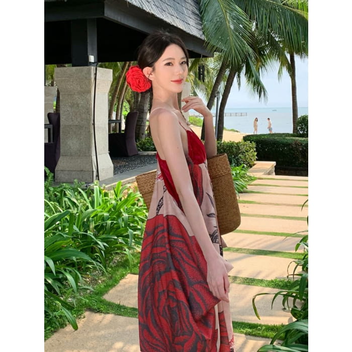 Spaghetti Strap Floral Maxi