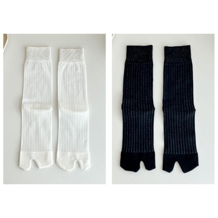 Split Toe Socks Set - Normal Edition - 2 Pairs - White &