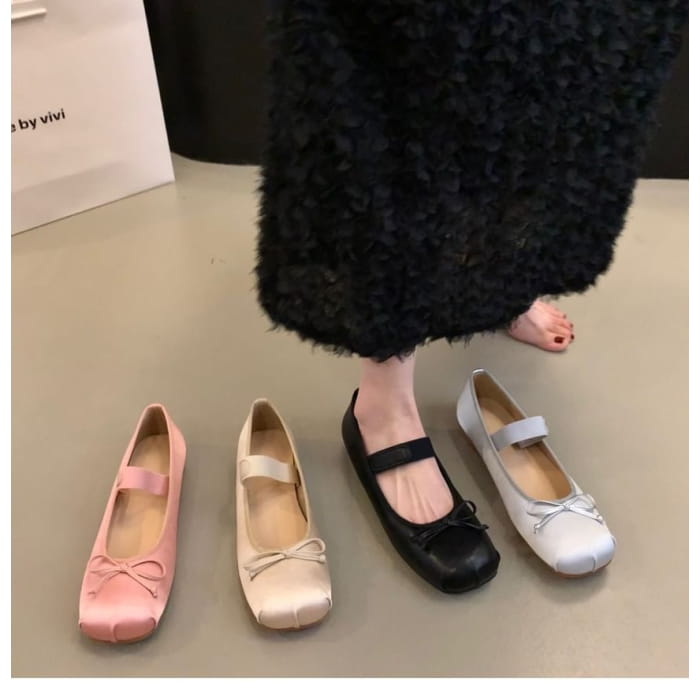 Square Toe Balletcore Mary Jane Flats