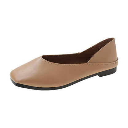 Square Toe Flats - Camel / 35 - Shoes