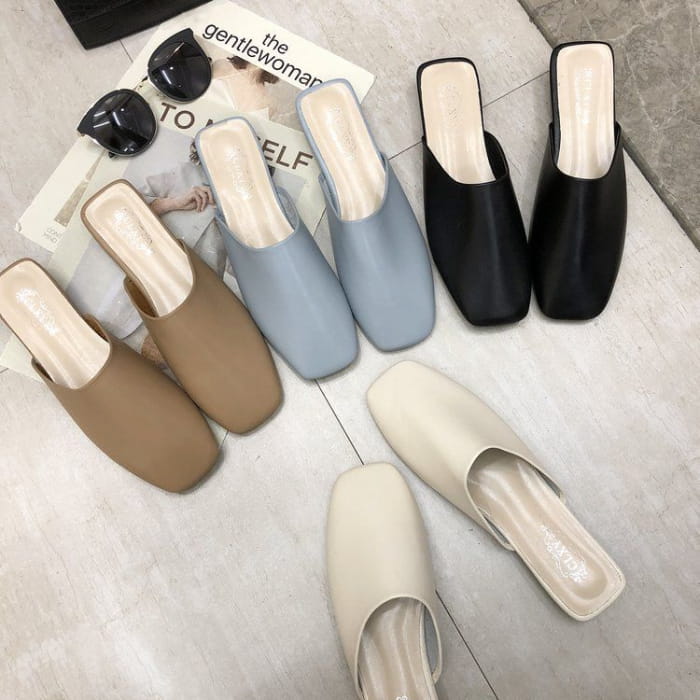 Square-Toe Mules