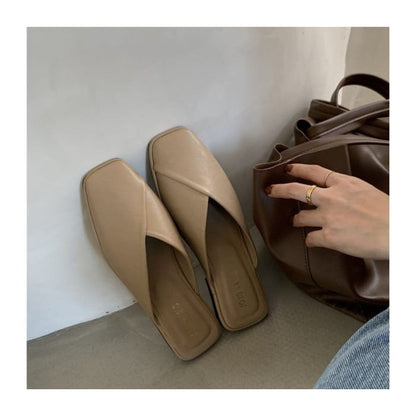 Square Toe Plain Mules