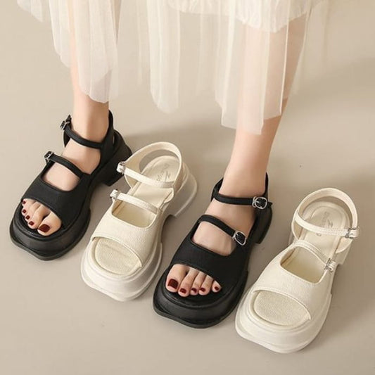 Square Toe Platform Plain Sandals