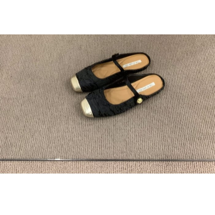 Square Toe Textile Mules