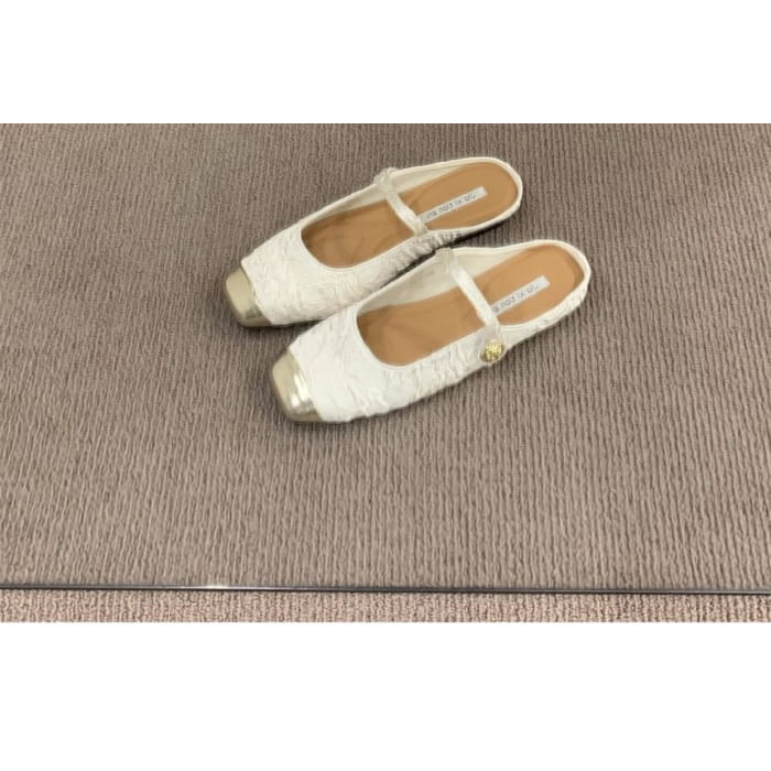 Square Toe Textile Mules