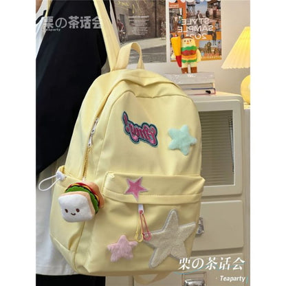 Star Applique Backpack / Charm / Set - With Toast - Yellow