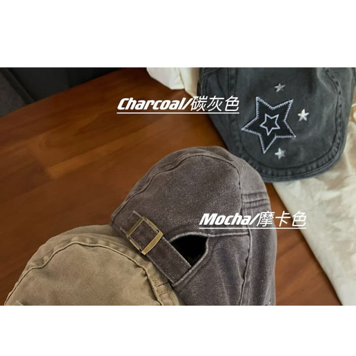 Star Applique Flat Cap