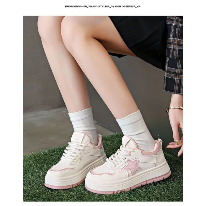 Star Applique Platform Sneakers