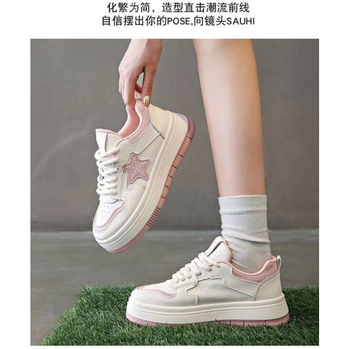 Star Applique Platform Sneakers