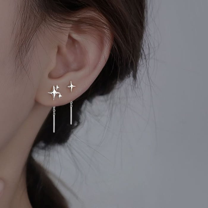 Star Asymmetrical Alloy Threader Earring