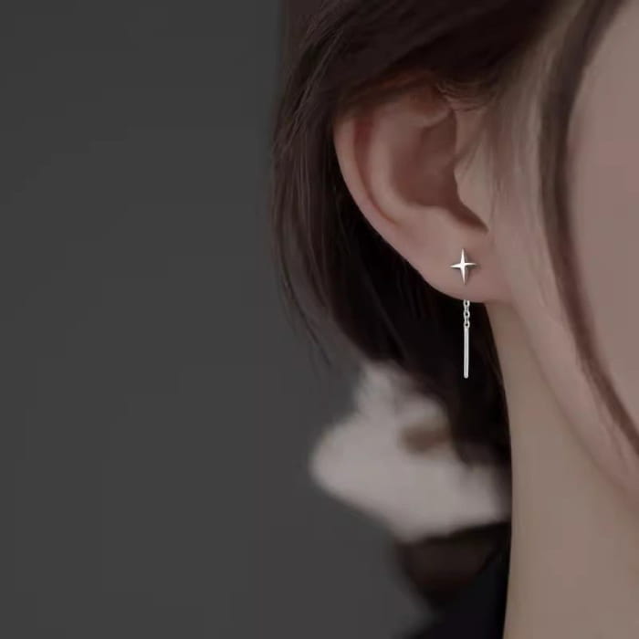 Star Asymmetrical Alloy Threader Earring