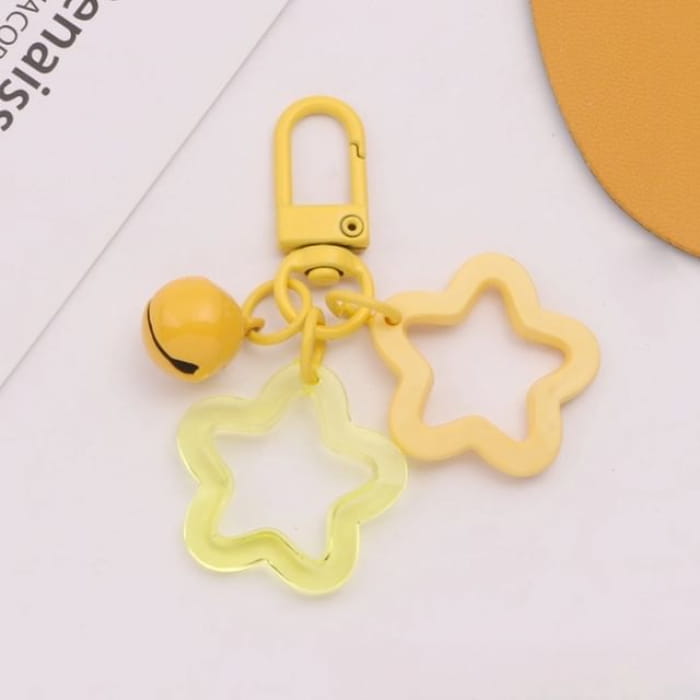 Star Bell Bag Charm Keyring - Q1205-2 - Yellow / One Size