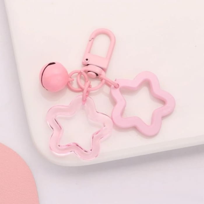 Star Bell Bag Charm Keyring - Q1205-4 - Pink / One Size