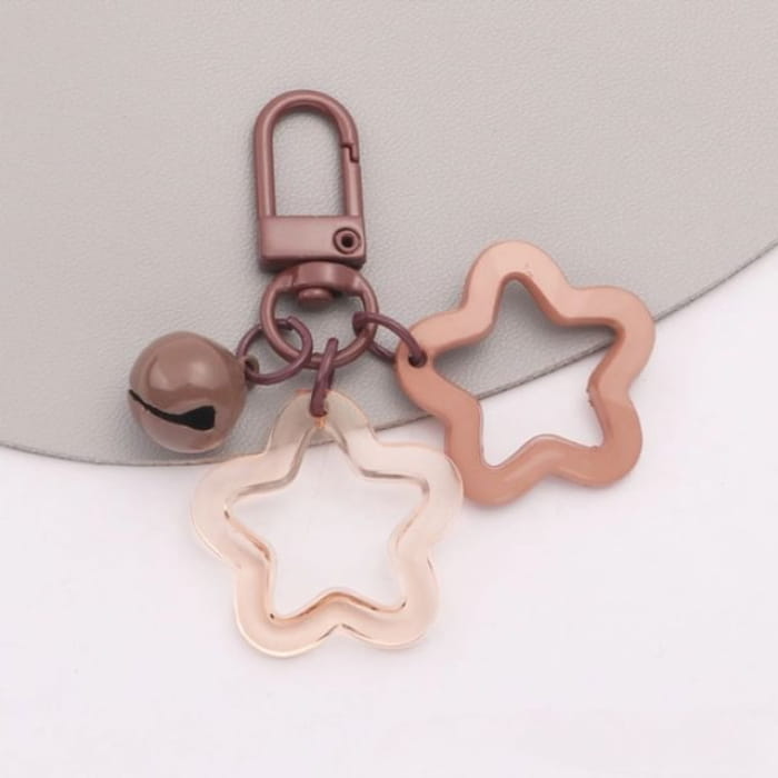 Star Bell Bag Charm Keyring - Q1205-6 - Brown / One Size