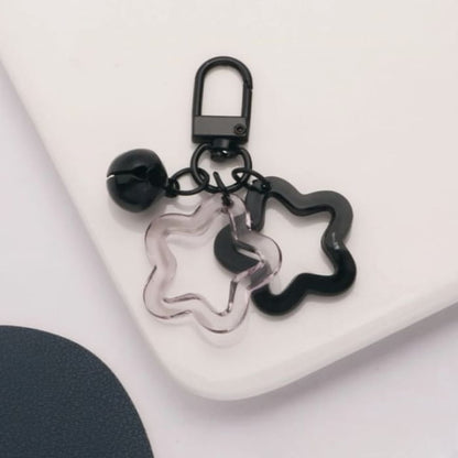 Star Bell Bag Charm Keyring - Q1205-9 - Black / One Size