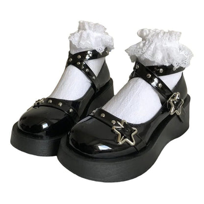 Star Black Platform Sandals - Sand