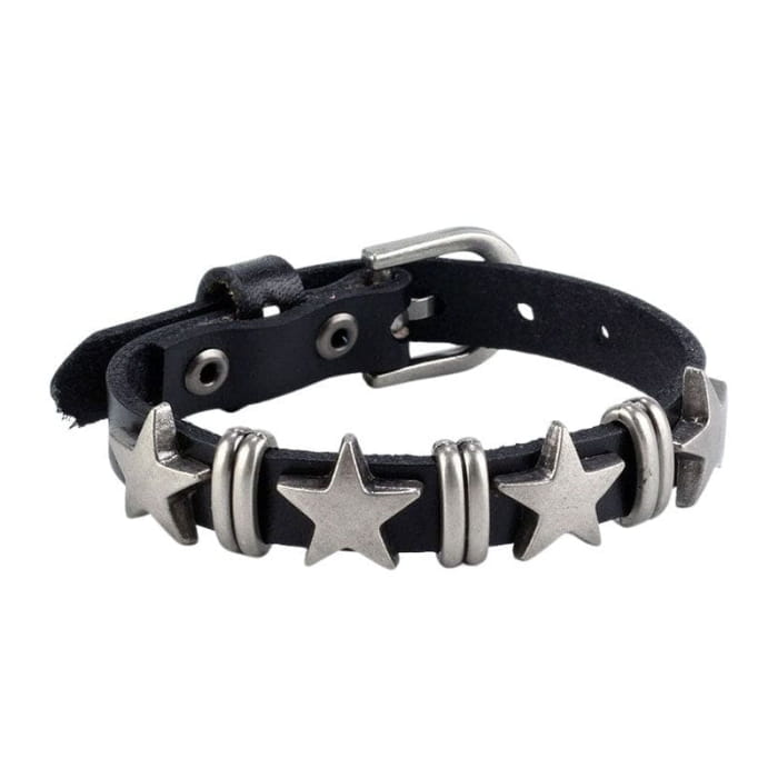 Star Leather Bracelet - bracelet