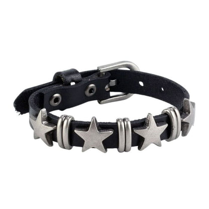 Star Leather Bracelet - bracelet