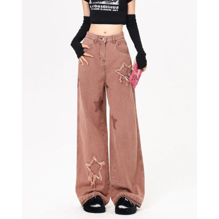 Star Patch Pink Jeans