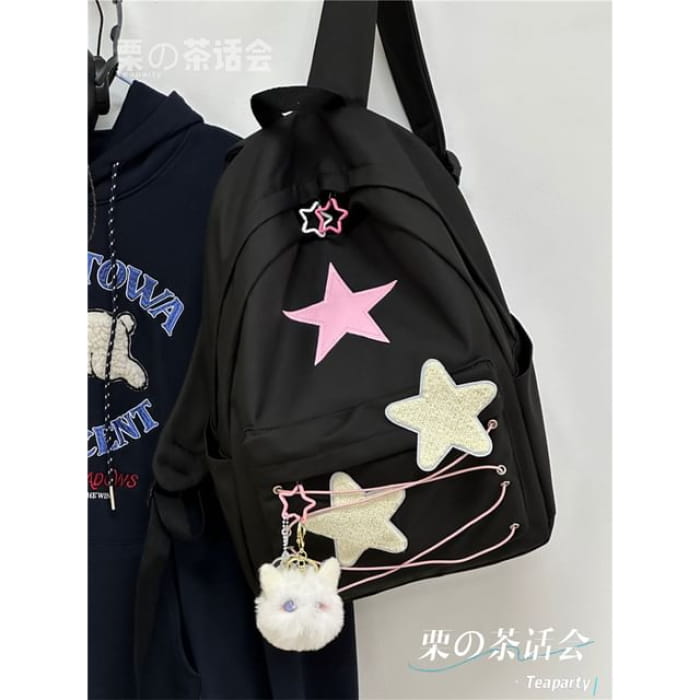 Star Pattern Backpack / Bag Charm / Set - With White Elf