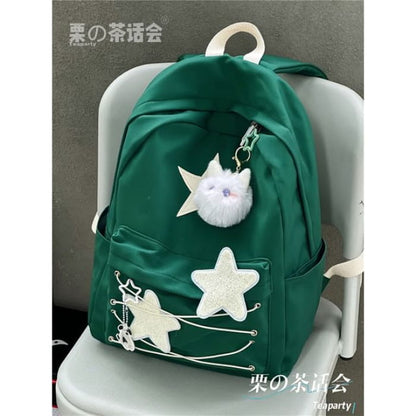 Star Pattern Backpack / Bag Charm / Set - With White Elf