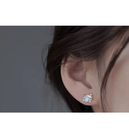 Star Resin Rhinestone S925 Sterling Silver Stud Earring