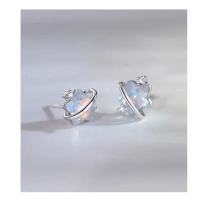 Star Resin Rhinestone S925 Sterling Silver Stud Earring