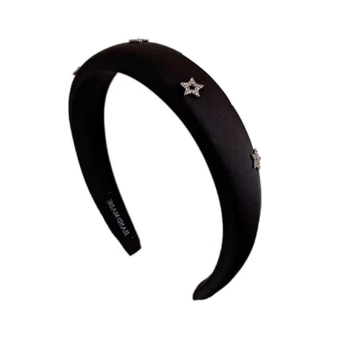 Star Rhinestone Headband - Standart / Black - Other