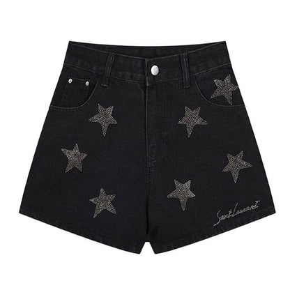 Star Rhinestone Shorts - Shorts