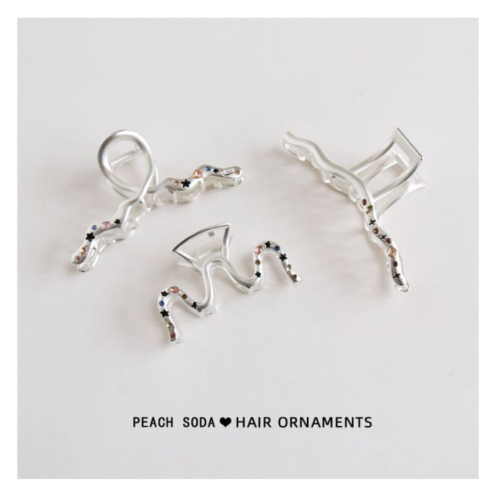 Star Rhinestone Wavy Alloy Hair Clamp (various designs)