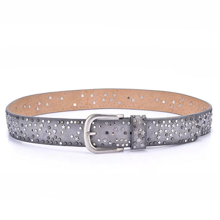 Star Rivet Belt - 90cm / 35.4 in / Grey - Belts