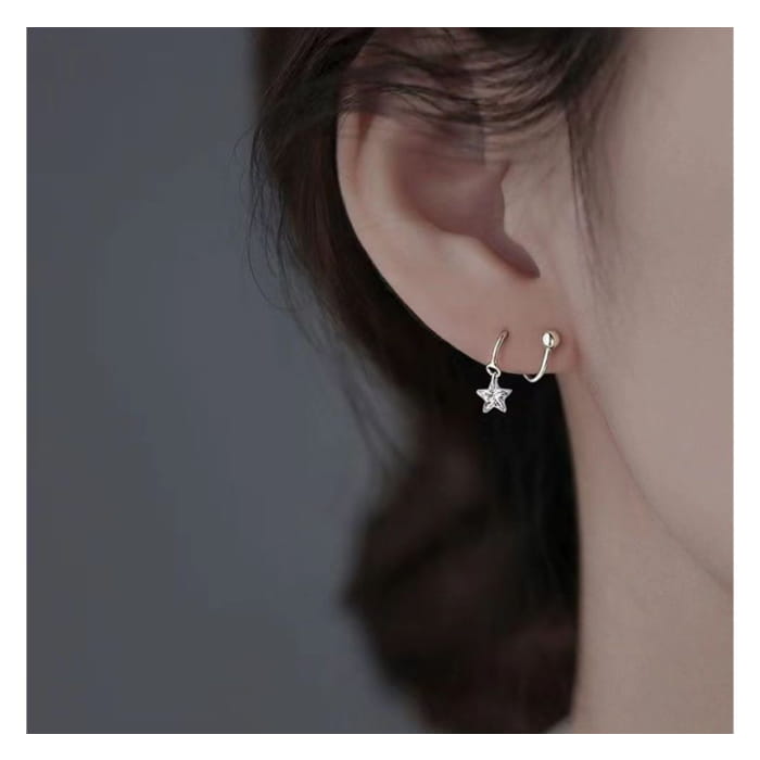 Star Spiral Drop Earring